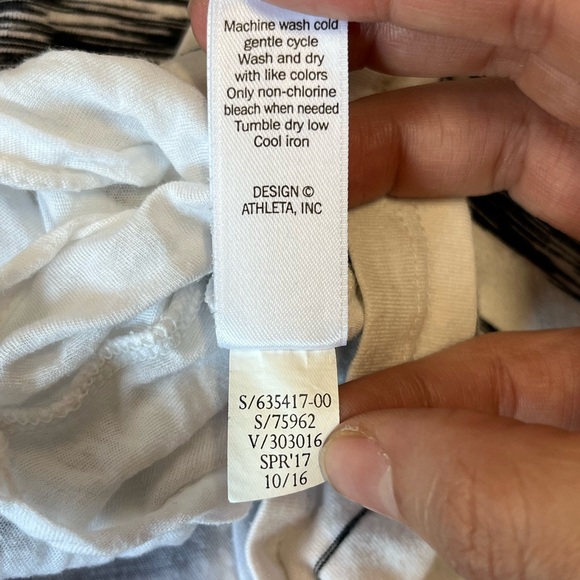 Athleta | White Black Stripes Tank Fitted Midi Dress Small - Picture 11 of 11